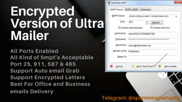 Encrypted Version of Ultra Email Sender | All Ports Enabled 2024 update version