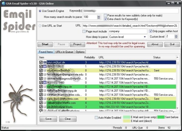 GSA Email Spider 5.02 | Extract Email/Phone/DOB/Country