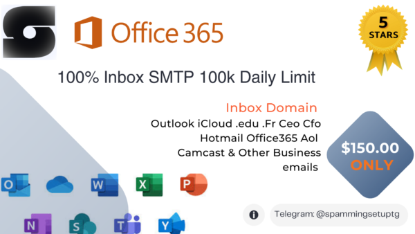 Office365 Inbox SMTP | 100K Daily Limit | 100% Inbox with free fix Guarantee